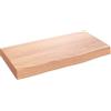 Qnhdfrt Ripiano a Parete in Rovere Massiccio con Bordi Vivi 40x20x4cm | Tavola rustica per creare piani lavabo in bagno o mensole in soggiorno, con venature naturali.