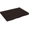 Qnhdfrt Ripiano Rovere Massello Scuro 80x60 cm Top Legno con Bordi Vivi | Ideale come piano lavabo per bagno o ripiano rustico in soggiorno, questo solido pannello offre elevata versatilità.