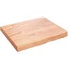Qnhdfrt Ripiano Mensola in Rovere Massello 60x50 cm con Bordi Vivi