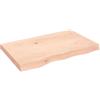 Qnhdfrt Ripiano a Parete 80x50 cm in Legno Massello di Rovere Grezzo | Pannello in vero rovere rustico con bordi vivi, ideale per creare un tavolo in soggiorno o un piano lavabo in bagno.