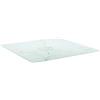 Qnhdfrt Piano Tavolo in Vetro Temperato Effetto Marmo Bianco 70x70 cm