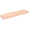 Qnhdfrt Ripiano a Parete 100x30 cm in Legno Massello di Rovere Grezzo | Tavola rustica con bordi vivi ideale come piano lavabo per bagno, mensola da soggiorno o ripiano per scrivania.