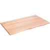 Qnhdfrt Ripiano in Rovere Massello 100x60x2cm con Bordi Vivi | Tavola in legno rustico per scrivania o piano lavabo in bagno e soggiorno, spessore 2 cm e carico fino a 48 kg.