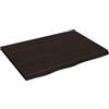 Qnhdfrt Ripiano in Legno Massello di Rovere Marrone Scuro 80x60 cm