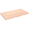 Qnhdfrt Ripiano in Rovere Massello 100x60 cm, Piano Tavolo con Bordi Vivi | Lastra in legno naturale per fai da te, ideale come piano lavabo in bagno, scrivania in studio o mensola in soggiorno.