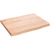Qnhdfrt Ripiano in Rovere Massello 40x30x2 cm per Tavolo e Muro | Asse in legno naturale con bordo rustico per creare tavolini, mensole da parete o piani lavabo in soggiorno e bagno.