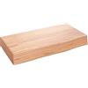 Qnhdfrt Ripiano Muro 40x20x6 cm in Legno Massello di Rovere | Asse in legno naturale con bordi vivi per bagno e soggiorno. Portata massima di 20 kg per creare tavoli e scrivanie.