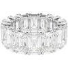 Swarovski Matrix Vittore Anello, Gioiello Versatile per Occasioni Speciali con Zirconia Bianchi, Pietre Scintillanti a Taglio Baguette, Placcatura in Tonalità Rodio, Taglia 52