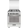 Glem Gas Cucina a Gas 4 Fuochi Forno Elettrico Ventilato con Grill Larghezza x Profondità 60x60 cm con Coperchio colore Bianco - SA664MWH6