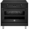 La Germania Cucina a Induzione 4 Zone Forno Elettrico Ventilato con Grill Larghezza x Profondità 90x60 cm colore Nero - AMN964IENNE Americana