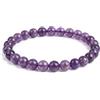2 Bracciali Elasticizzati pietre vere naturali Quarzo Ametista mm.6 -8