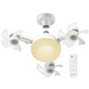 BEPER P206VEN612 Ventilatore da Soffitto con Luce LED e Telecomando, 3 Ventole a 5 Pale, 3 Velocità, Timer 4h, Luce Calda/Fredda Dimmerabile, Silenzioso, Attacco E27