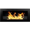 Divina Fire Camino a bioetanolo da parete o incasso Livorno Nero 90x12x40 con vetro