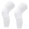Srliya Ginocchiera a Compressione Anti-collisione Allungata Unisex da 2 Pezzi per Basket (Bianco)