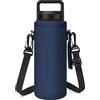 Linkidea Cinghia Porta Bottiglia d'Acqua Compatibile con Yeti Rambler Chug cap/Straw cap 737,1 g, Yonder 1L/34 oz, Borsa Termica in Neoprene con Cinturino da Polso (Azul Marino)
