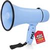Pyle Megafono Unisex Pmpra213bk Bullhorn Leggero e Portatile, Ingresso AUX (3,5 mm) per MP3/musica, Sirena Automatica, 20 Watt, Mic/Talk (Blu), Blu