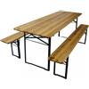 Set Birreria da Giardino Pieghevole in Legno Marrone