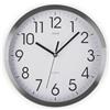 VERSA Enkel Orologio da parete decorativo silenzioso per cucina, soggiorno, sala da pranzo o camera da letto, stile moderno, misure (H x L x L) 30,5 x 4,1 x 30,5 cm, alluminio, bianco e argento