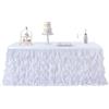 leegleri Gonna per tavolo rettangolare e rotonda, in tulle riccio di salice, 274,3 cm, colore bianco, con volant, decorazione per matrimoni, addio al nubilato, feste di compleanno