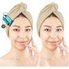 Hammetex Turbante Capelli Donna Set da 2 - Asciugamano per Capelli in 100% Cotone - Certificato OEKO-TEX - Molto Assorbente, Asciuga Rapidamente i Capelli - Turbante con Bottone