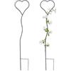Relaxdays griglia per rampicanti, Set da 2, Cuore, HxB: 116 x 22 cm, Acciaio Verniciato, Nero