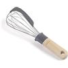 Lacor 68199 - Unite, Manuale, Manico in Legno di faggio, Raschietto in Silicone, Frusta in Acciaio Inox, Privo di BPA, Lunghezza: 27 cm, Grigio