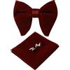 HOULIFE Set di papillon da uomo in velluto regolabile pre-legato con taschino, set di gemelli per sposo festa di nozze formale con confezione regalo