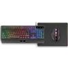 Mars Gaming MCP124, Cavo, USB, Tasti a membrana, QWERTY, LED RGB, Nero