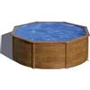 Gre Piscina in Acciaio Rotonda Sicilia Madera con Filtro a Cartuccia 300x120 cm