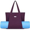 Cwokarb Borsa a tracolla per tappetino da yoga da donna in tela per ufficio, allenamento, pilates, viaggio e spiaggia
