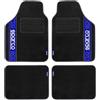 Sparco Set 4 tappetini neri e blu universali 2 anteriori con logo e 2 posteriori per auto in moquette
