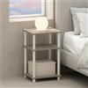 Furinno JUST Comodino, comodino Turn-N-Tube a 3 livelli, comodino senza attrezzi, tavolino da salotto, tavolino laterale con vano aperto per camera da letto, soggiorno, Rovere Sonoma