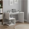 Dmora Scrivania Massimo 50x100x78h cm Bianco Lucido Modulabile 2 Ripiani, un Vano Made in Italy
