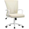Yaheetech Sedia da Ufficio Scrivania Ergonomica Lombare Portata 136kg Beige