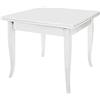 KONTE.DESIGN Tavolo SANTA CROCE allungabile in legno, apertura a Libro, Bianco, 90x90x76 cm