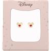 DISNEY ORECCHINI MICKY CON CUORE ROSA PLACCATO ORO 24KT - ACCESSORIO MODA