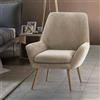 Dmora Talamo Italia - Poltrona Annarita, Poltrona di design da salotto, 100% Made in Italy, Poltroncina relax in tessuto imbottito, Cm 80x70h95, Beige