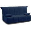 Dmora Talamo Italia - Divano letto 3 posti Allegra, Sofà Soggiorno con apertura a carrello in tessuto imbottito, Cuscini inclusi, 100% Made in Italy, Cm 165x90h85, Blu