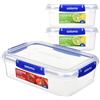 Sistema KLIP IT PLUS Contenitori per alimenti a tenuta ermetica | 2x1 L e 2,2 L | Contenitori per la preparazione dei pasti impilabili ermetici con coperchi | Scatole pranzo per la scuola | Senza BPA.