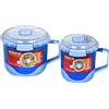 Sistema Heatables Tazza per Zuppa e Tazza per Noodle da Microonde | 660ml e 1,15L | Contenitori per preparazione pasti a prova di perdite con coperchi | Confezione da 2 | Cerchi blu lazuli