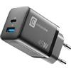 Cellularline | Caricabatterie da Rete Multipower Micro | Super Fast Charger 45W con 2 Porte USB-C - Dotato di Tecnologia Gan - Compatibile con Smartphone, iPhone, Tablet, iPad, Laptop e MacBook