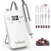 Urbuti Fresa per Unghie Professionale Nail Drill 4000mAh 45000 Giri Velocita Variabile Mango Alluminio Vetro Temperato Include Frese e Supporto Per Unghie Acriliche e Gel Uso in Salone e Casa(Bianco)