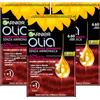 Garnier Olia Tinta Capelli Permanente Senza Ammoniaca Colorazione con Oli di Fiori di Origine Naturale ad Azione Illuminante e Nutriente Colore 6.60 Rosso Intenso - 3 Confezioni