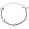 Breil, Collezione B Rocks, Bracciale da Donna in Acciaio Colorato, con Pietre Naturali ed Ematite, Lunghezza Regolabile, Chiusura a Moschettone, Colore Silver, Misura 21 Cm, Gioielli Donna e Ragazza