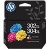 Hp Cartuccia a getto d'inchiostro Hp 302XL-304XL 300pagine Ciano Magenta Giallo [ERHPD0092150054]