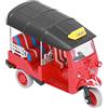Hztyyier Tirare il giocattolo modello di auto di simulazione del triciclo tailandese, auto Tuk Tuk in lega di qualità (rosso)