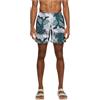 Urban Classics Pattern Swim Shorts Palm Uomo Bermuda Nero/Oliva 100% Poliestere
