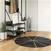 Rantry Tappeto Lavabile Nero e Oro Ø 120 cm Antiscivolo Mobili, Tappeto Cucina per Passatoia Corridoio, Tappeto Soggiorno, Tappeti Camera da Letto