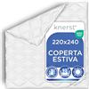 KNERST® Piumino Estivo 240x200 - Trapunta Estiva in Microfibra - Piumone Letto Singolo e Matrimoniale Leggero - Coperta Letto Traspirante Lavabile e Anallergica
