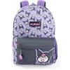 Hello Kitty & Friends Zaino viola da bambina Kuromi | Zaino scolastico con cerniera e stampa di personaggi dei cartoni animati | Zaino per bambini per la scuola e i viaggi | Merchandising